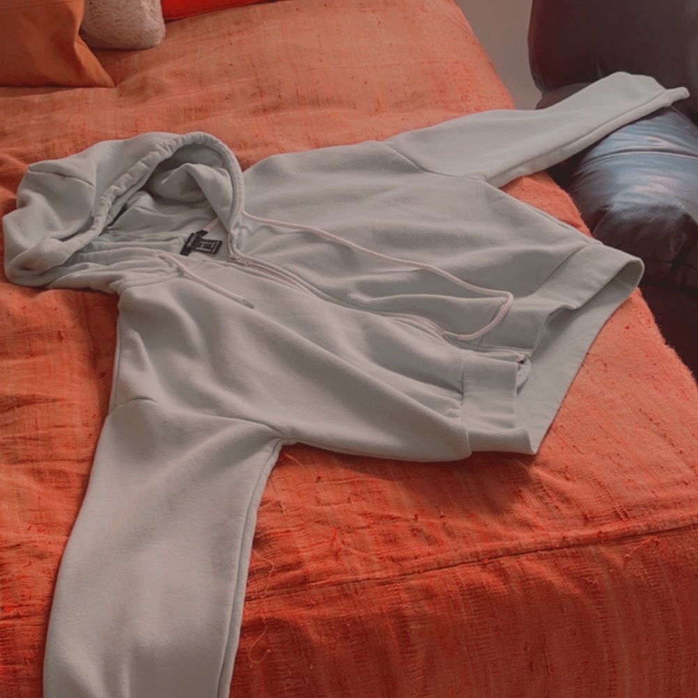 cozy sea-foam long-sleeved crop top jacket